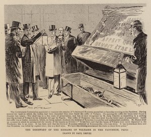 Voltaire maradványainak felfedezése a párizsi Pantheonban